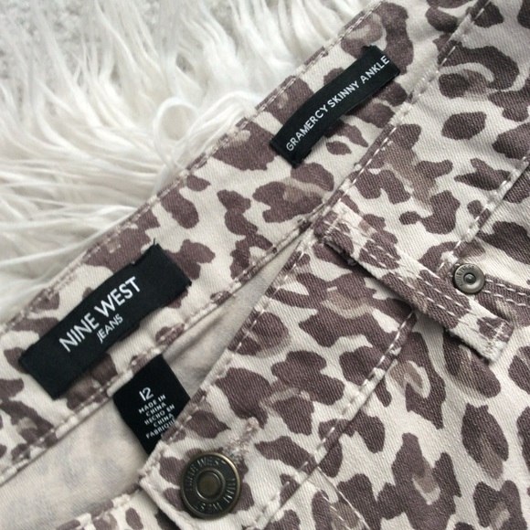 NWOT Nine West Slim Fit Gramercy Leopard Jean - Picture 7 of 8